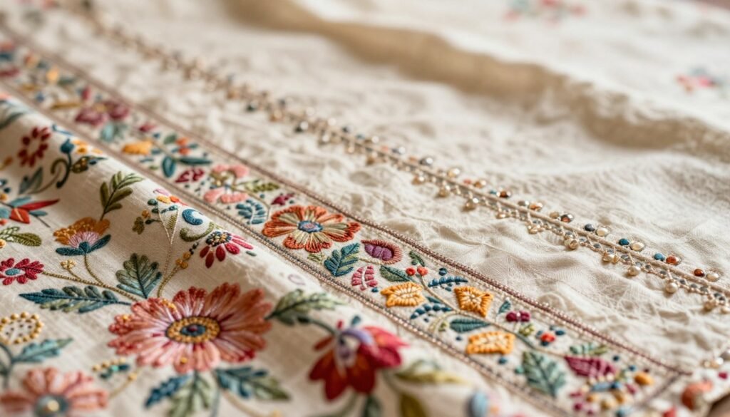Examine the Print and Embroidery Details